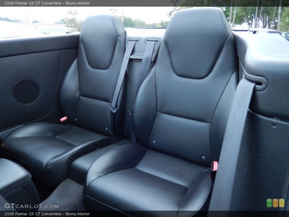 Ebony Interior Rear Seat for the 2006 Pontiac G6 GT Convertible #84334974