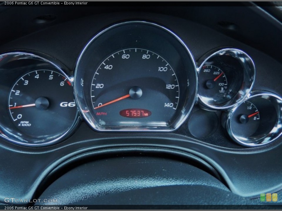 Ebony Interior Gauges for the 2006 Pontiac G6 GT Convertible #84335070