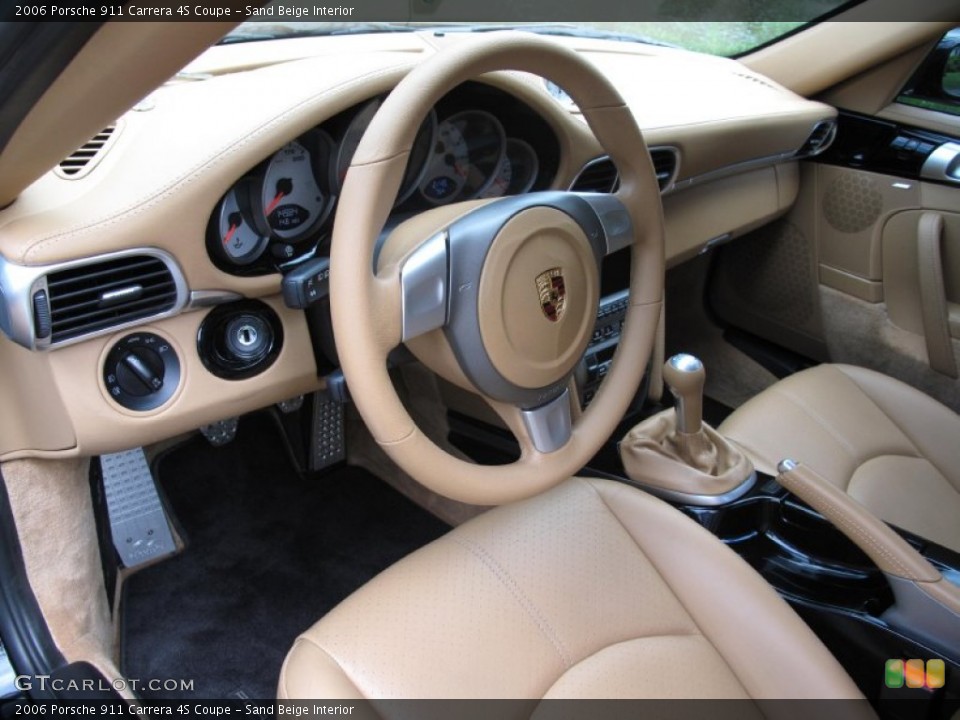 Sand Beige Interior Prime Interior for the 2006 Porsche 911 Carrera 4S Coupe #84339600