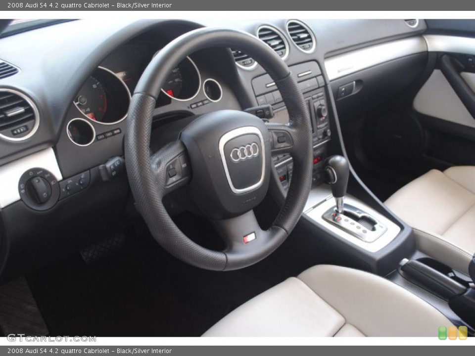 Black/Silver Interior Photo for the 2008 Audi S4 4.2 quattro Cabriolet #84342813