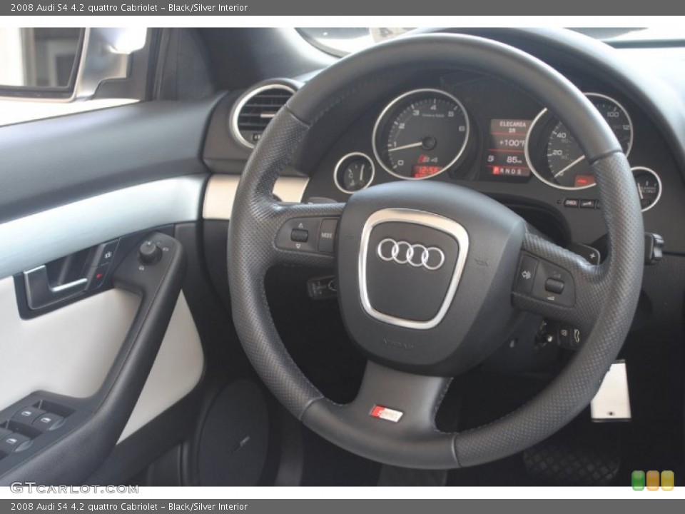 Black/Silver Interior Steering Wheel for the 2008 Audi S4 4.2 quattro Cabriolet #84342885