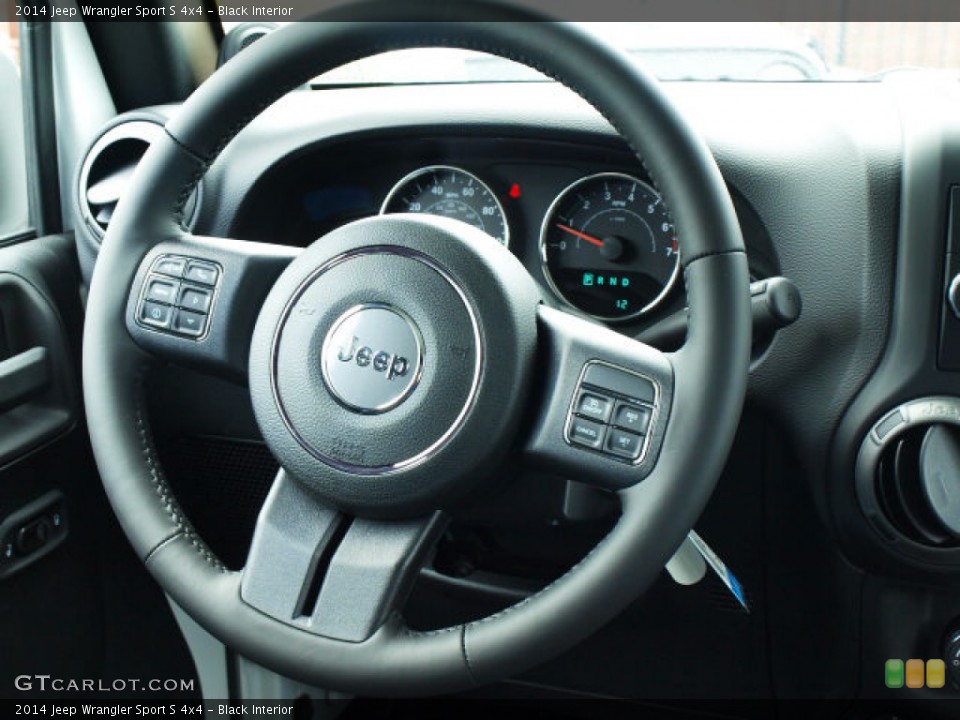 Black Interior Steering Wheel for the 2014 Jeep Wrangler Sport S 4x4 #84353676