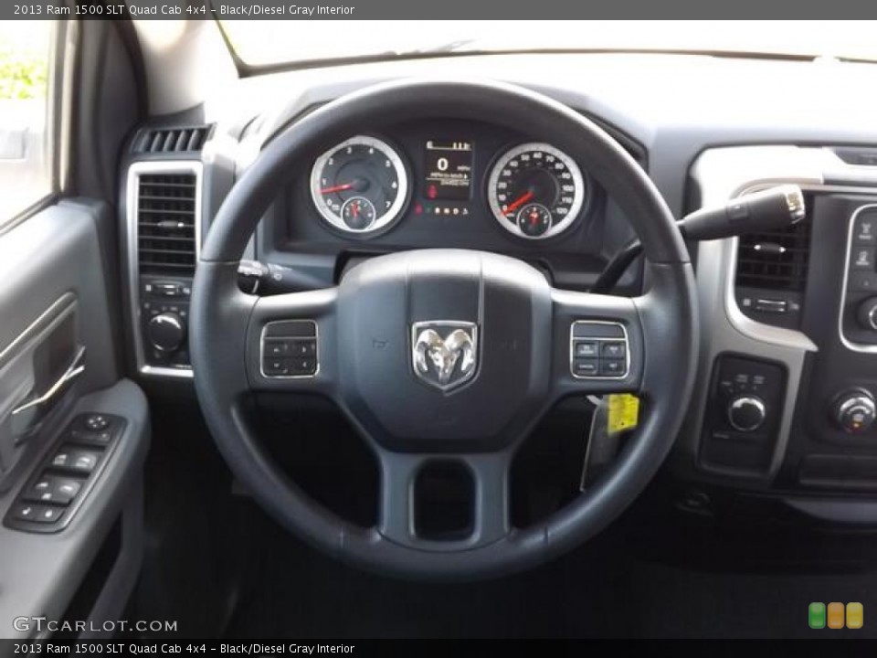 Black/Diesel Gray Interior Steering Wheel for the 2013 Ram 1500 SLT Quad Cab 4x4 #84358699