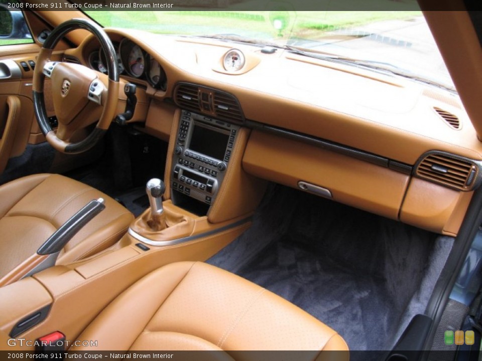 Natural Brown Interior Dashboard for the 2008 Porsche 911 Turbo Coupe #84363251