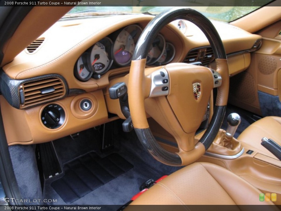 Natural Brown Interior Steering Wheel for the 2008 Porsche 911 Turbo Coupe #84363363