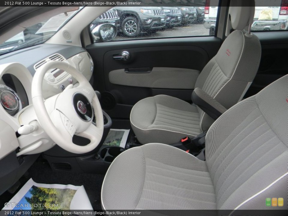 Tessuto Beige-Nero/Nero (Beige-Black/Black) Interior Front Seat for the 2012 Fiat 500 Lounge #84364479