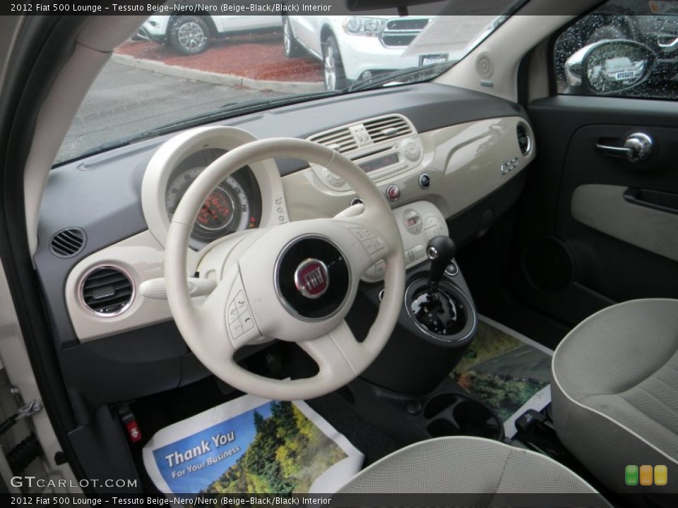 Tessuto Beige-Nero/Nero (Beige-Black/Black) Interior Prime Interior for the 2012 Fiat 500 Lounge #84364503