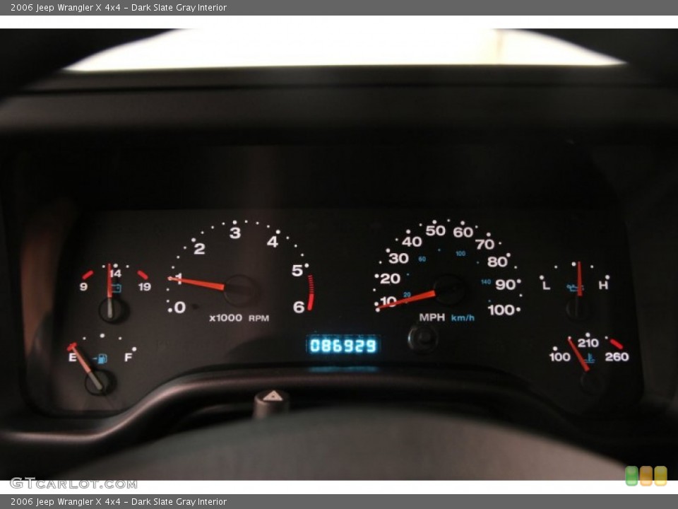 Dark Slate Gray Interior Gauges for the 2006 Jeep Wrangler X 4x4 #84368631