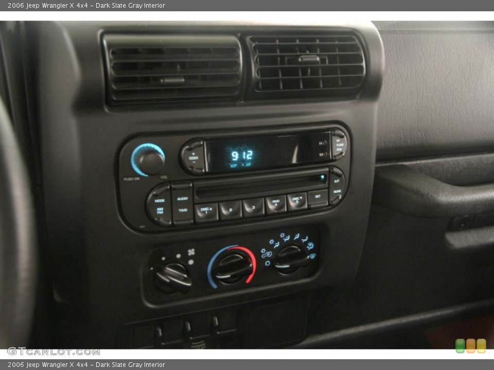 Dark Slate Gray Interior Controls for the 2006 Jeep Wrangler X 4x4 #84368652