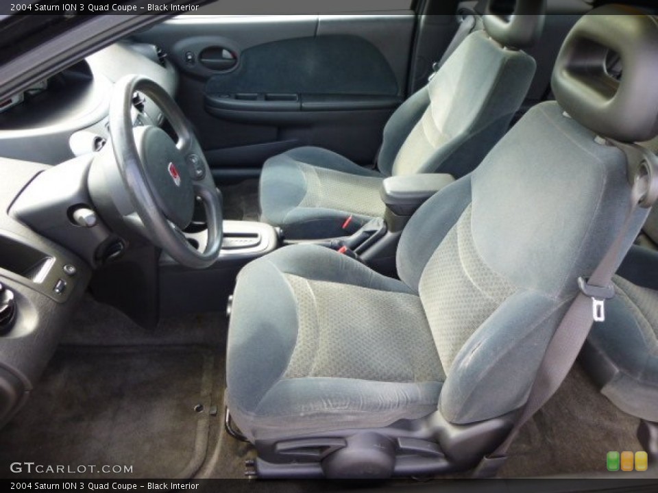 Black Interior Front Seat for the 2004 Saturn ION 3 Quad Coupe #84380883