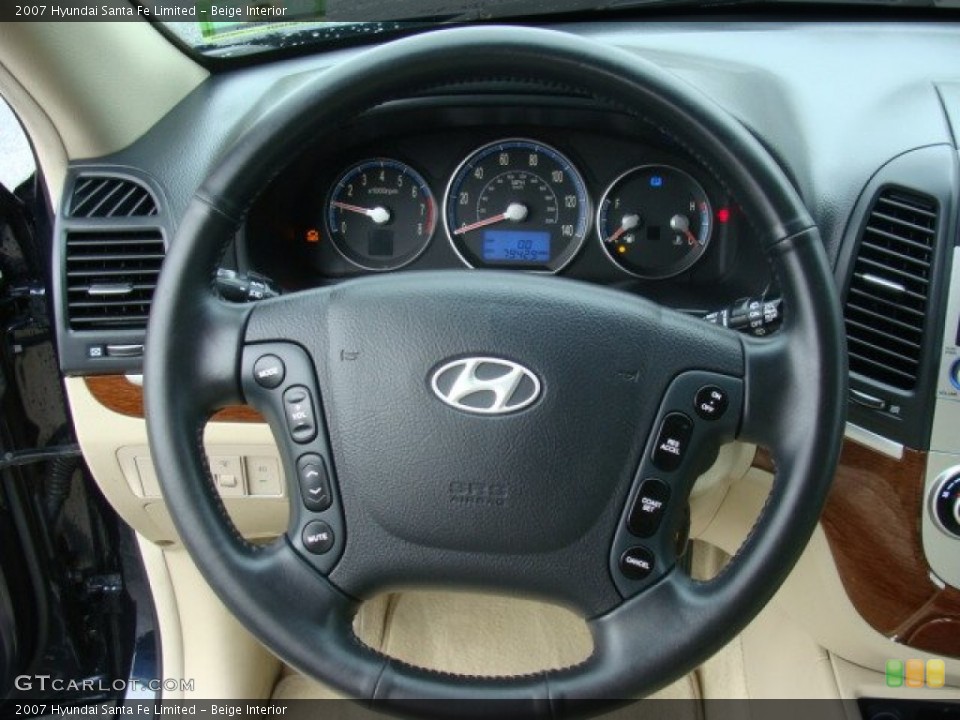 Beige Interior Steering Wheel for the 2007 Hyundai Santa Fe Limited #84381033
