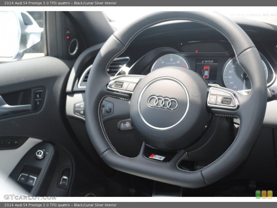 Black/Lunar Silver Interior Steering Wheel for the 2014 Audi S4 Prestige 3.0 TFSI quattro #84387357