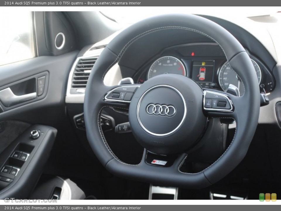 Black Leather/Alcantara Interior Steering Wheel for the 2014 Audi SQ5 Premium plus 3.0 TFSI quattro #84389838