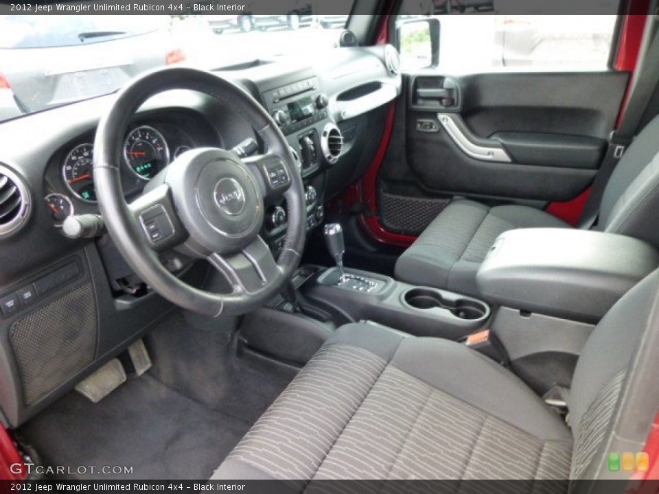 Black Interior Prime Interior for the 2012 Jeep Wrangler Unlimited Rubicon 4x4 #84394221
