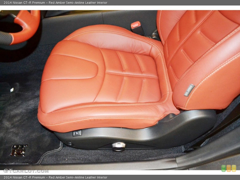 Red Amber Semi-Aniline Leather Interior Front Seat for the 2014 Nissan GT-R Premium #84394302