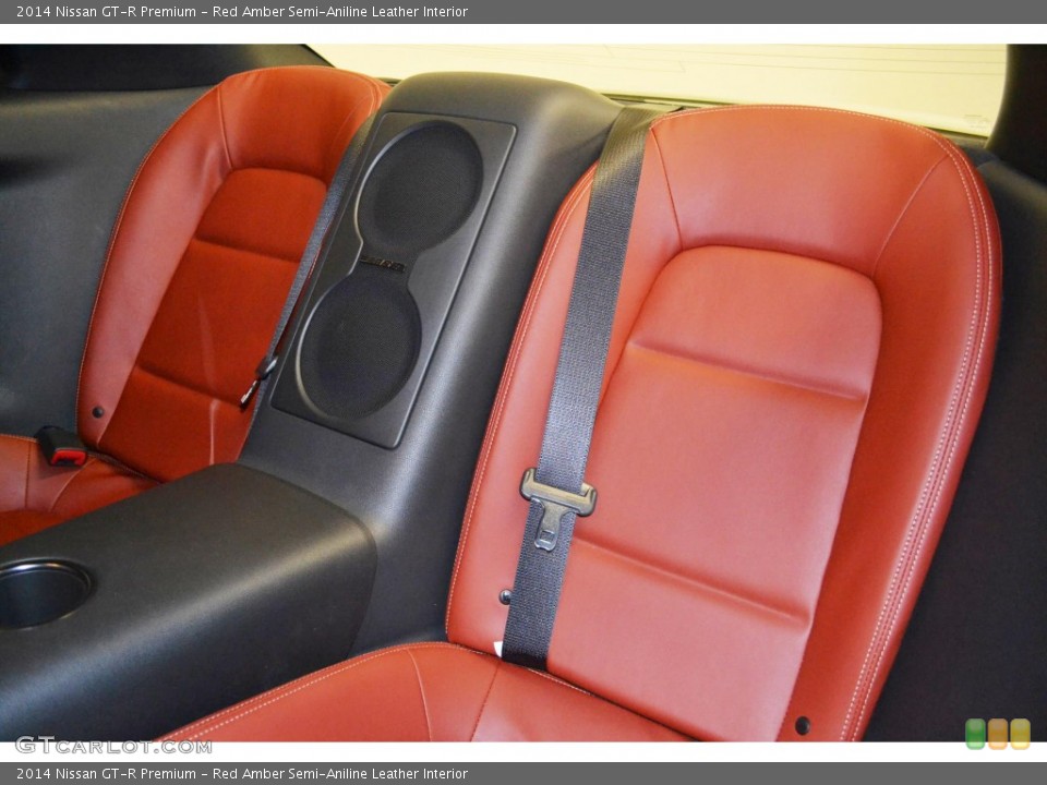 Red Amber Semi-Aniline Leather Interior Rear Seat for the 2014 Nissan GT-R Premium #84394407