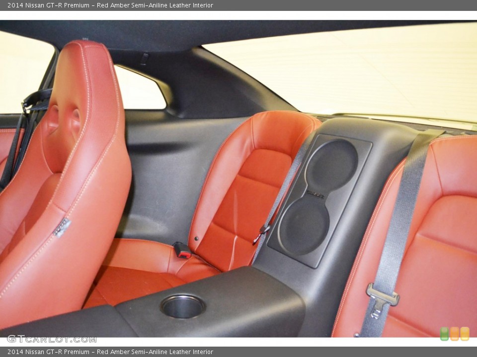 Red Amber Semi-Aniline Leather Interior Rear Seat for the 2014 Nissan GT-R Premium #84394455