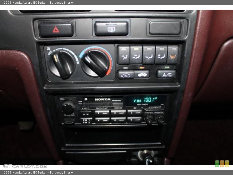 Burgundy Interior Controls for the 1993 Honda Accord EX Sedan #84401457
