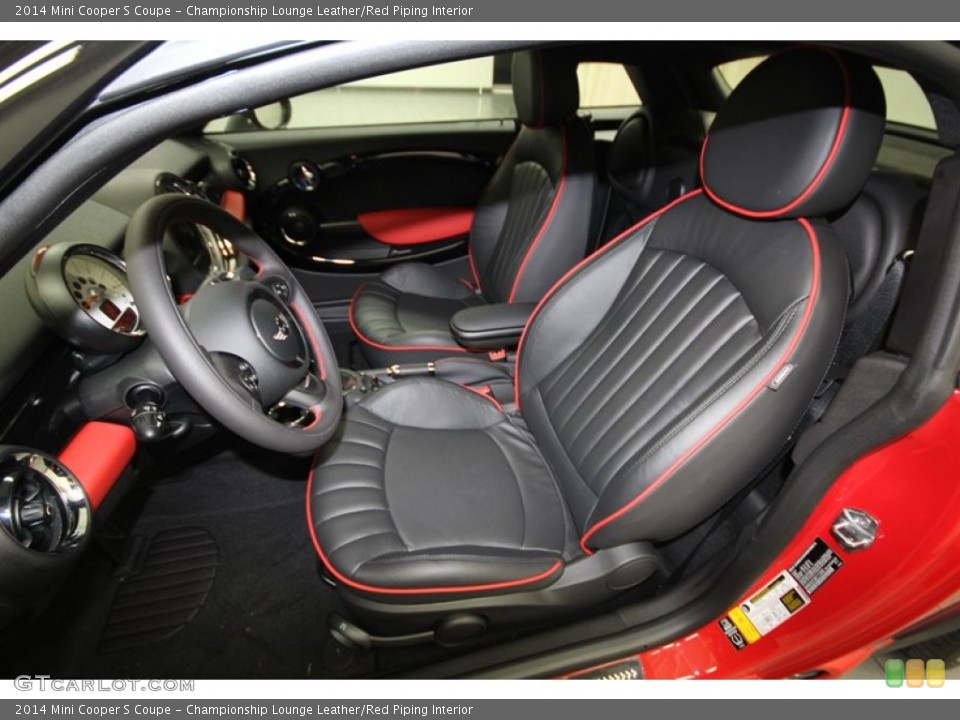 Championship Lounge Leather/Red Piping Interior Photo for the 2014 Mini Cooper S Coupe #84402651