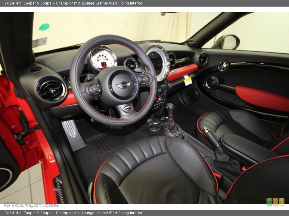 Championship Lounge Leather/Red Piping Interior Prime Interior for the 2014 Mini Cooper S Coupe #84402654