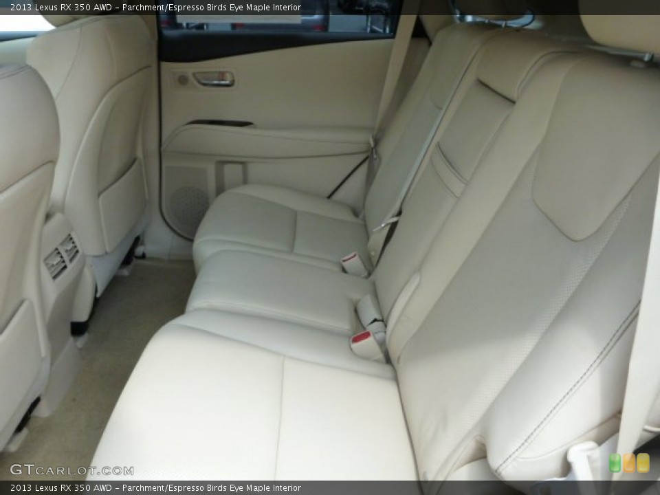 Parchment/Espresso Birds Eye Maple Interior Rear Seat for the 2013 Lexus RX 350 AWD #84406571