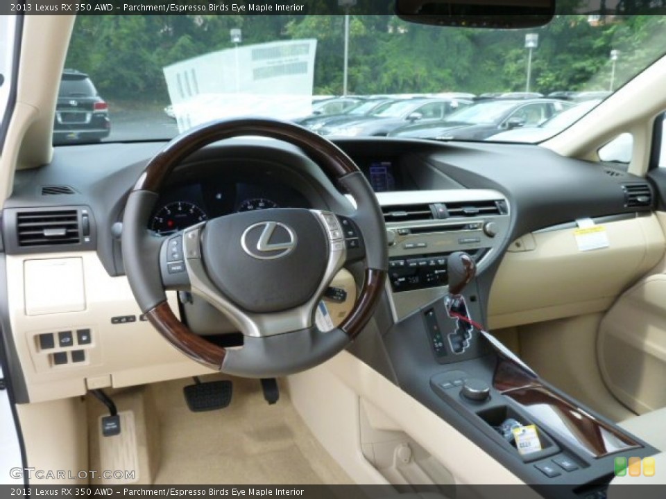Parchment/Espresso Birds Eye Maple Interior Dashboard for the 2013 Lexus RX 350 AWD #84406592