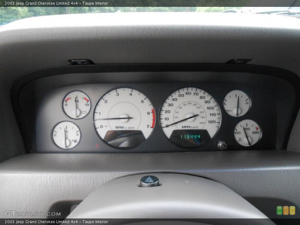 Taupe Interior Gauges for the 2003 Jeep Grand Cherokee Limited 4x4 #84424685