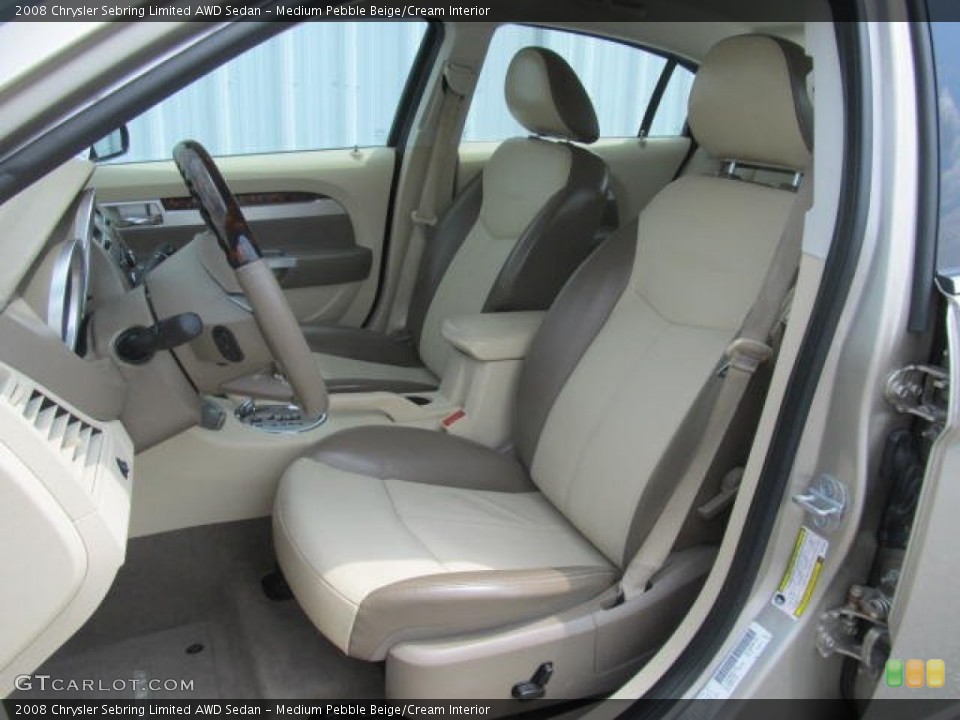 Medium Pebble Beige/Cream Interior Front Seat for the 2008 Chrysler Sebring Limited AWD Sedan #84438845