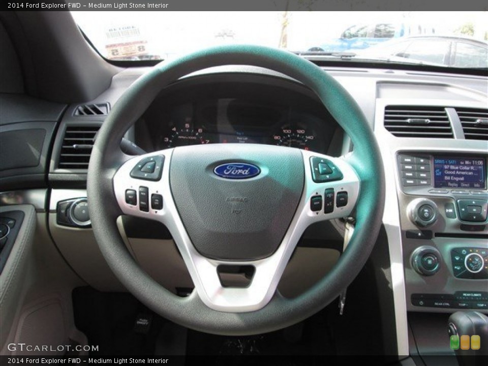 Medium Light Stone Interior Steering Wheel for the 2014 Ford Explorer FWD #84438980