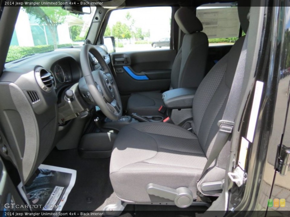 Black Interior Front Seat for the 2014 Jeep Wrangler Unlimited Sport 4x4 #84453734