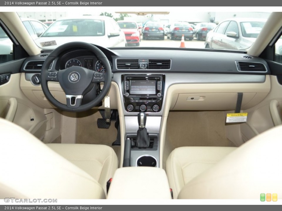 Cornsilk Beige Interior Dashboard for the 2014 Volkswagen Passat 2.5L SE #84454592