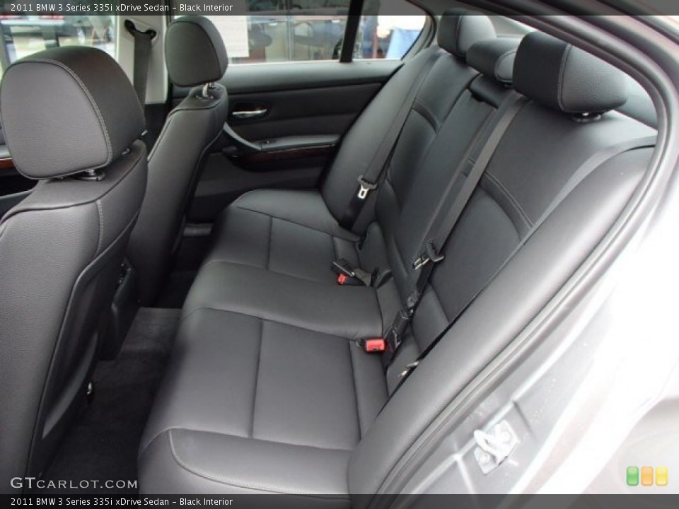 Black Interior Rear Seat for the 2011 BMW 3 Series 335i xDrive Sedan #84454733