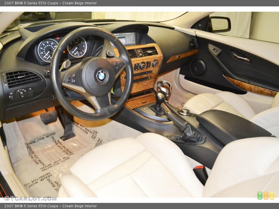 Cream Beige Interior Prime Interior for the 2007 BMW 6 Series 650i Coupe #84465675
