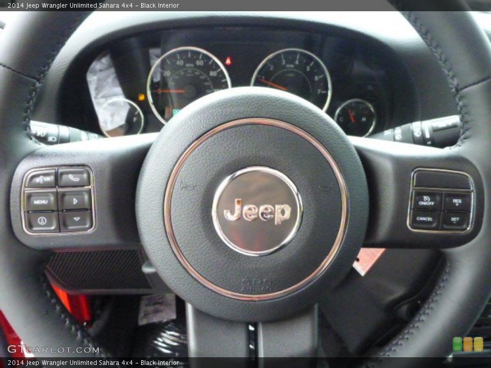 Black Interior Steering Wheel for the 2014 Jeep Wrangler Unlimited Sahara 4x4 #84472019