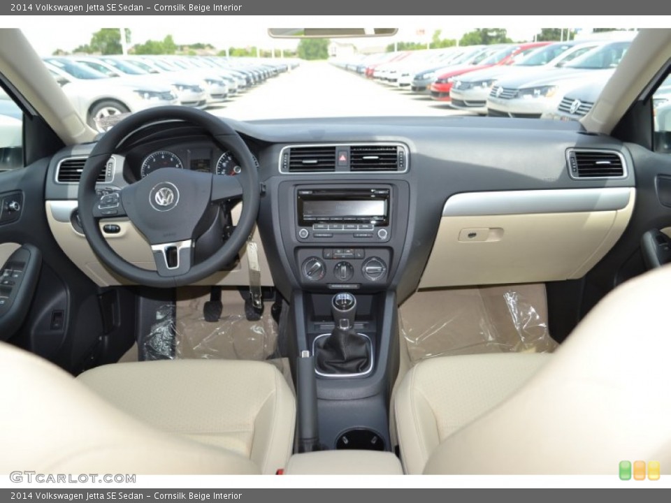 Cornsilk Beige Interior Dashboard for the 2014 Volkswagen Jetta SE Sedan #84474950