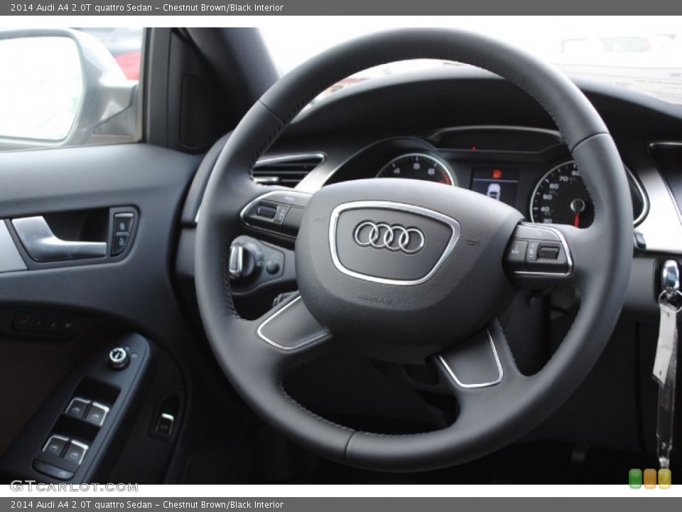 Chestnut Brown/Black Interior Steering Wheel for the 2014 Audi A4 2.0T quattro Sedan #84493539