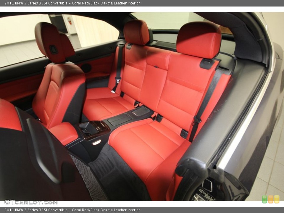 Coral Red/Black Dakota Leather Interior Rear Seat for the 2011 BMW 3 Series 335i Convertible #84506892