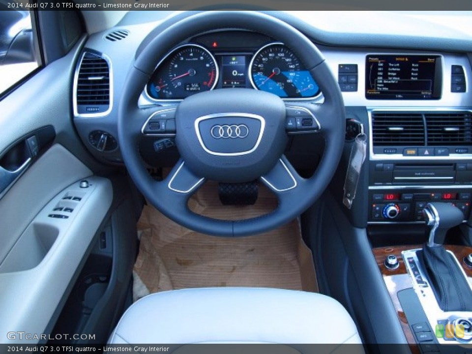 Limestone Gray Interior Steering Wheel for the 2014 Audi Q7 3.0 TFSI quattro #84506946