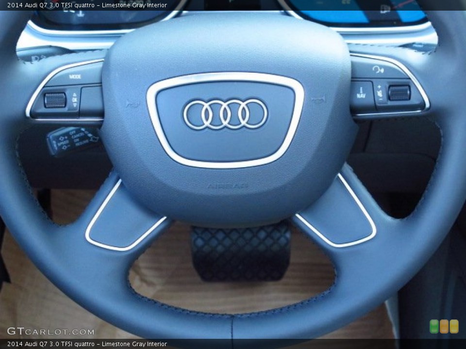 Limestone Gray Interior Steering Wheel for the 2014 Audi Q7 3.0 TFSI quattro #84507013