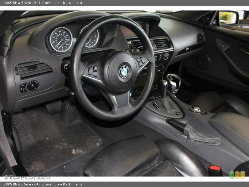 Black Interior Prime Interior for the 2005 BMW 6 Series 645i Convertible #84515172