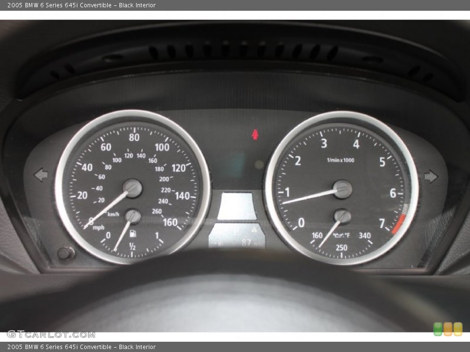 Black Interior Gauges for the 2005 BMW 6 Series 645i Convertible #84515391