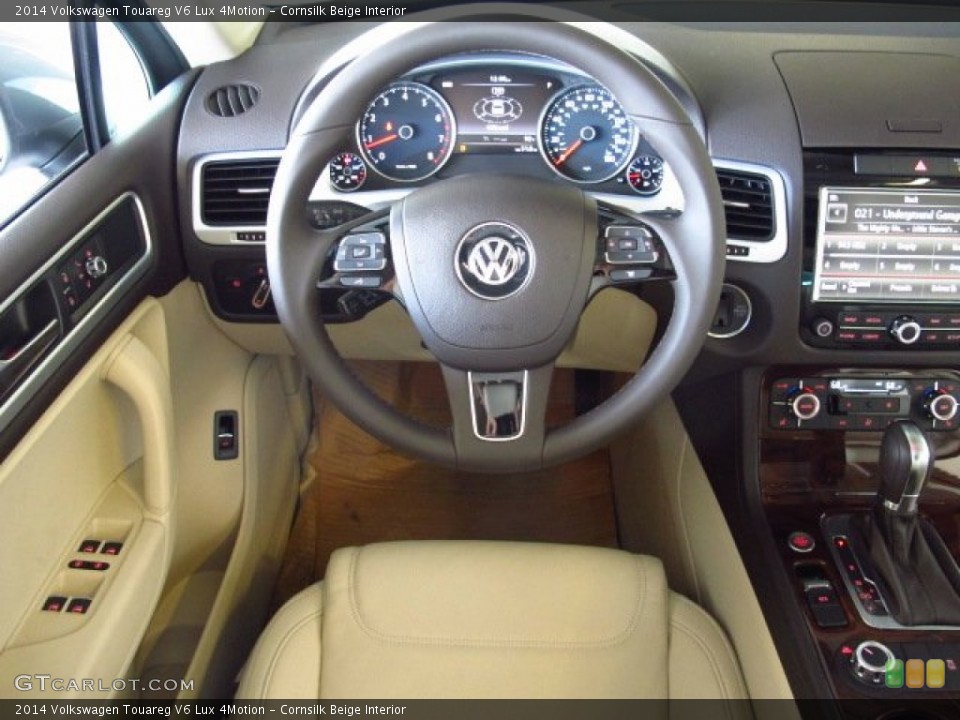 Cornsilk Beige Interior Steering Wheel for the 2014 Volkswagen Touareg V6 Lux 4Motion #84519155