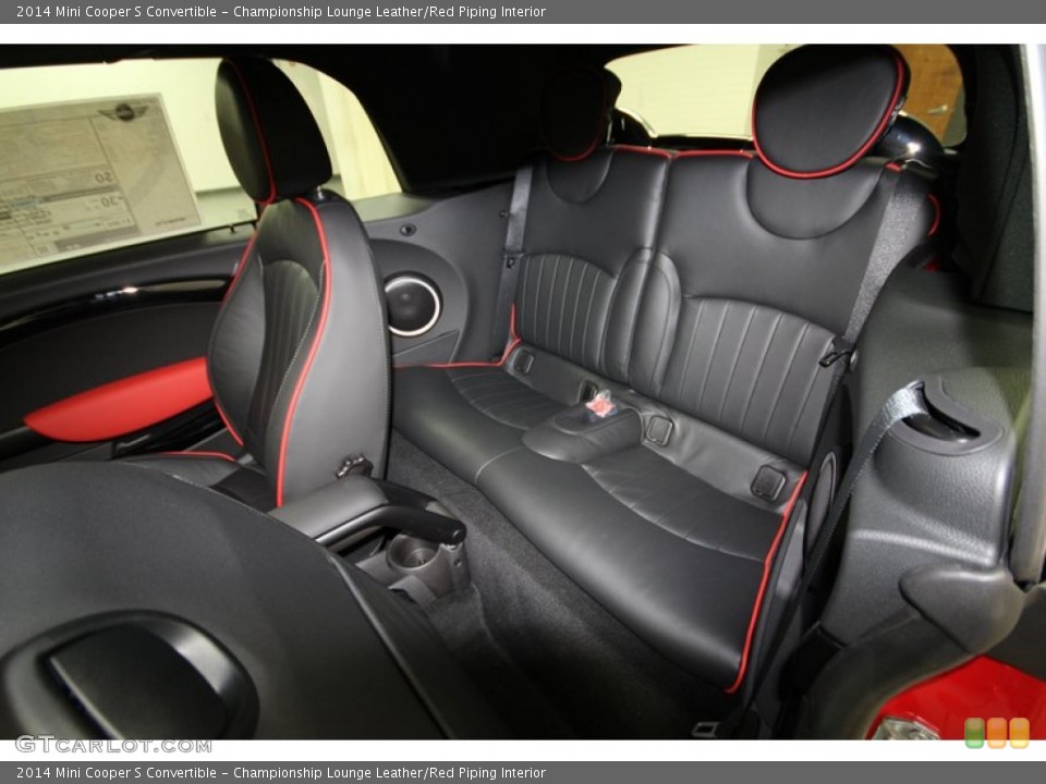 Championship Lounge Leather/Red Piping Interior Rear Seat for the 2014 Mini Cooper S Convertible #84520906