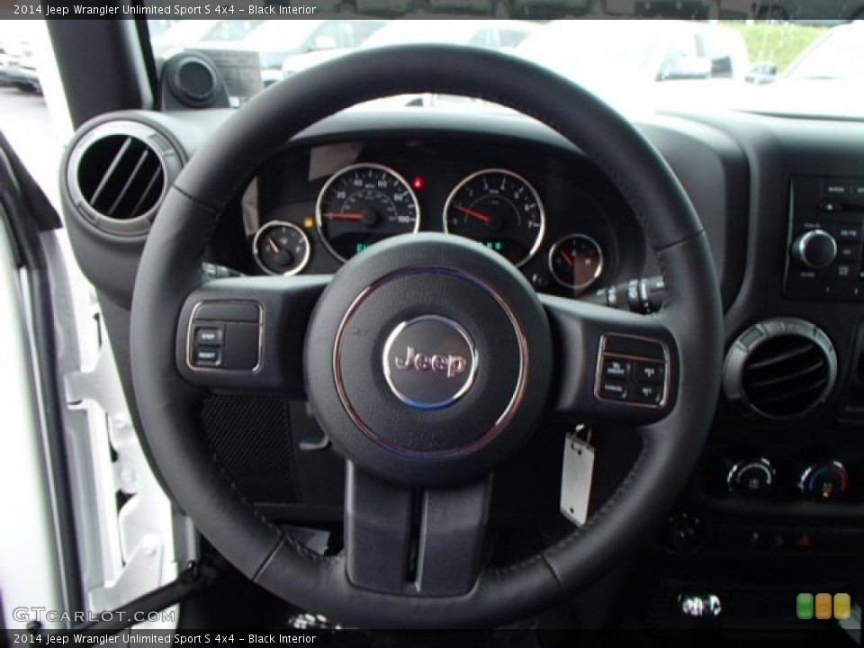 Black Interior Steering Wheel for the 2014 Jeep Wrangler Unlimited Sport S 4x4 #84541027