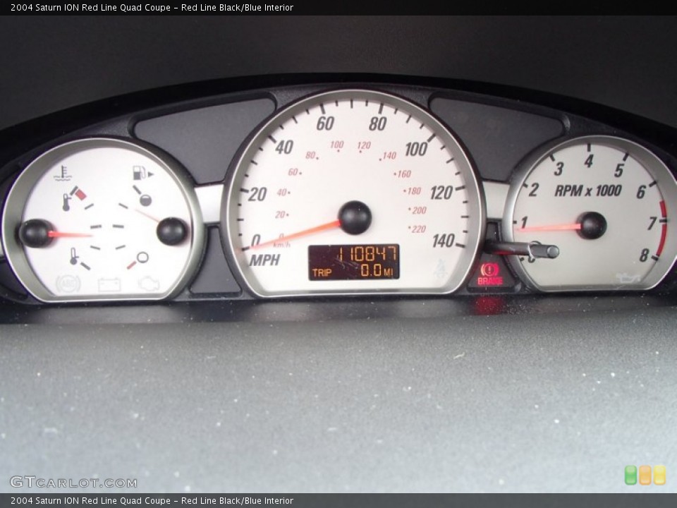 Red Line Black/Blue Interior Gauges for the 2004 Saturn ION Red Line Quad Coupe #84543757