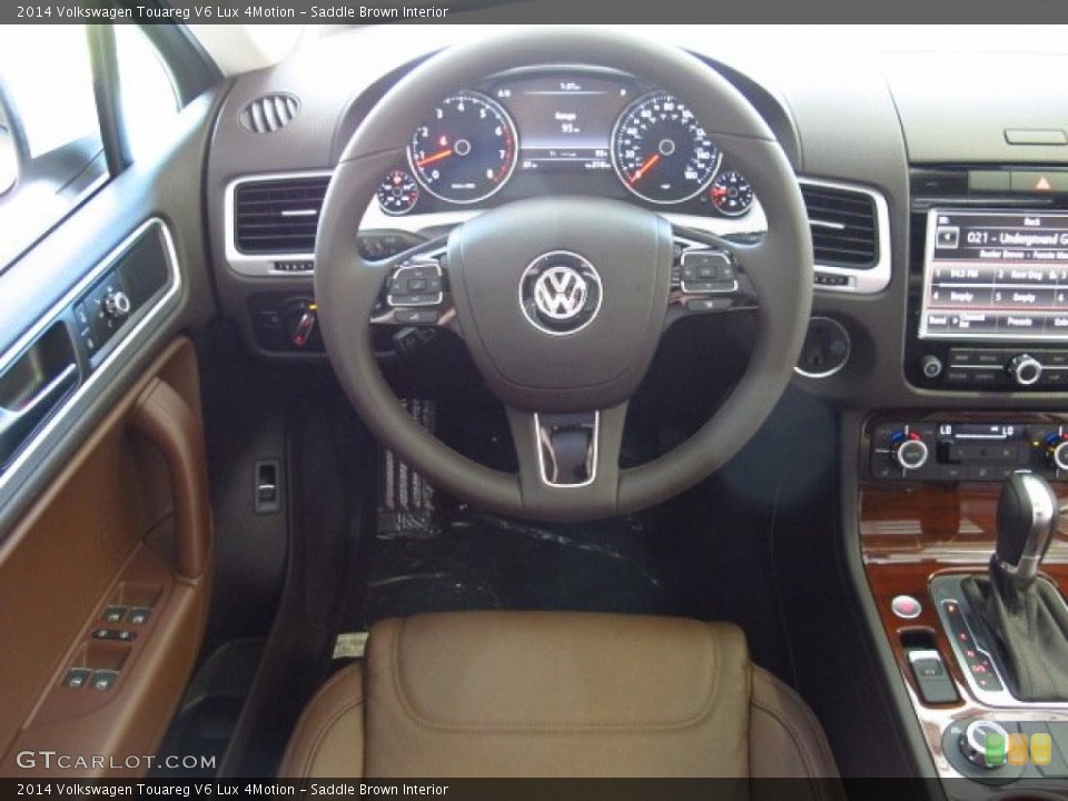 Saddle Brown Interior Steering Wheel for the 2014 Volkswagen Touareg V6 Lux 4Motion #84559132