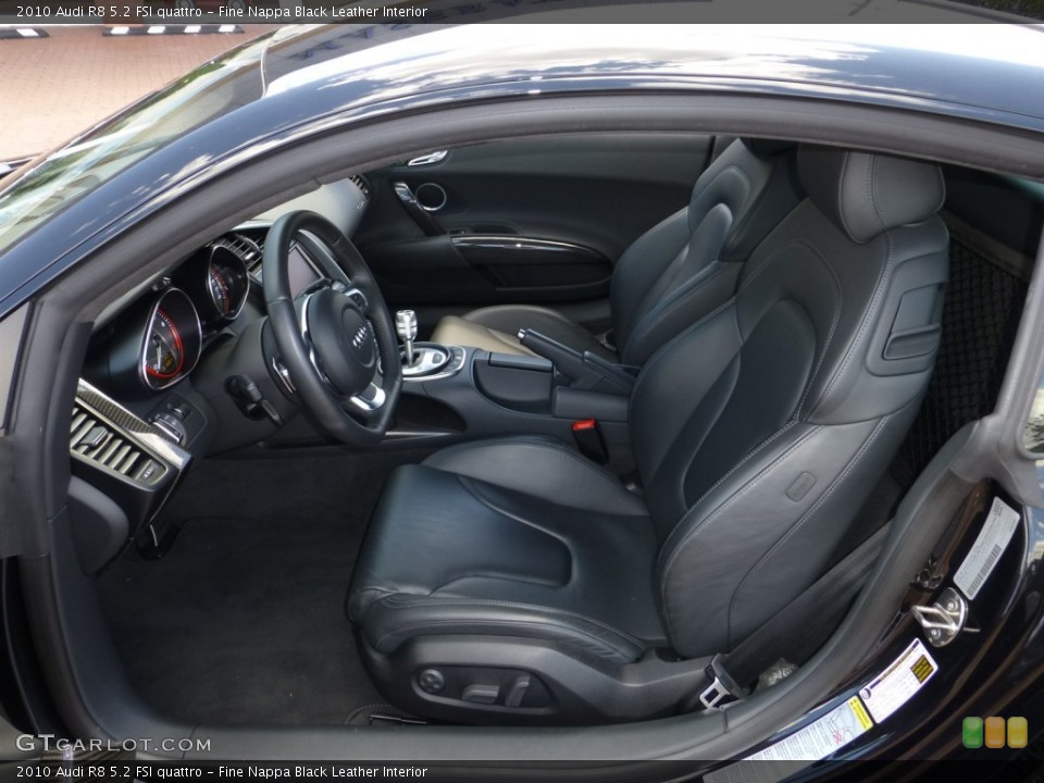 Fine Nappa Black Leather Interior Front Seat for the 2010 Audi R8 5.2 FSI quattro #84559522