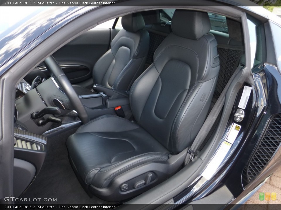 Fine Nappa Black Leather Interior Front Seat for the 2010 Audi R8 5.2 FSI quattro #84559564