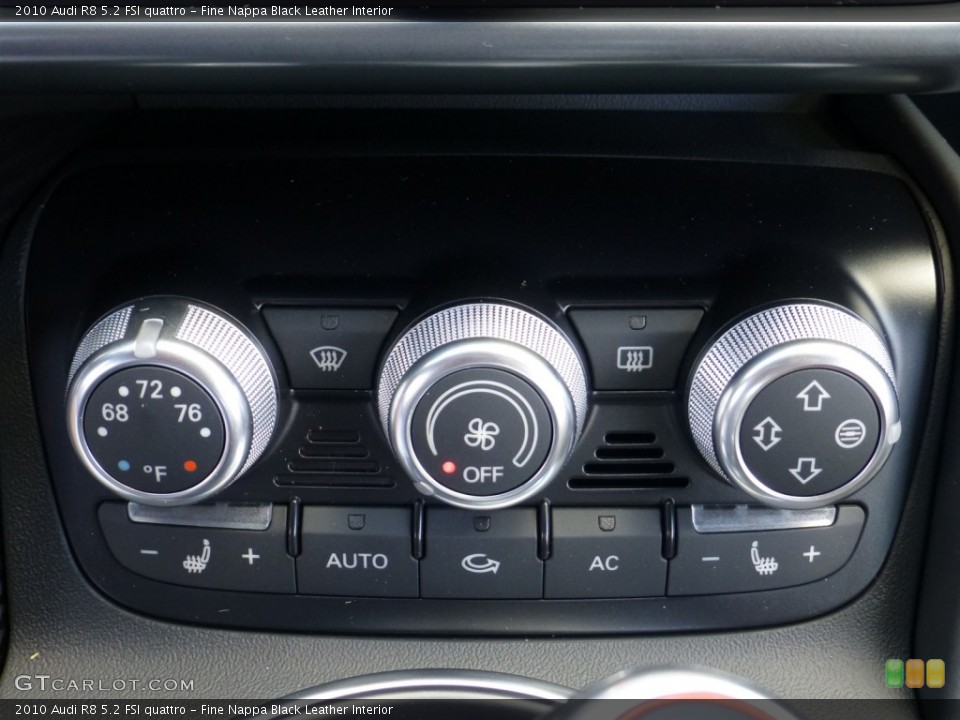 Fine Nappa Black Leather Interior Controls for the 2010 Audi R8 5.2 FSI quattro #84559852