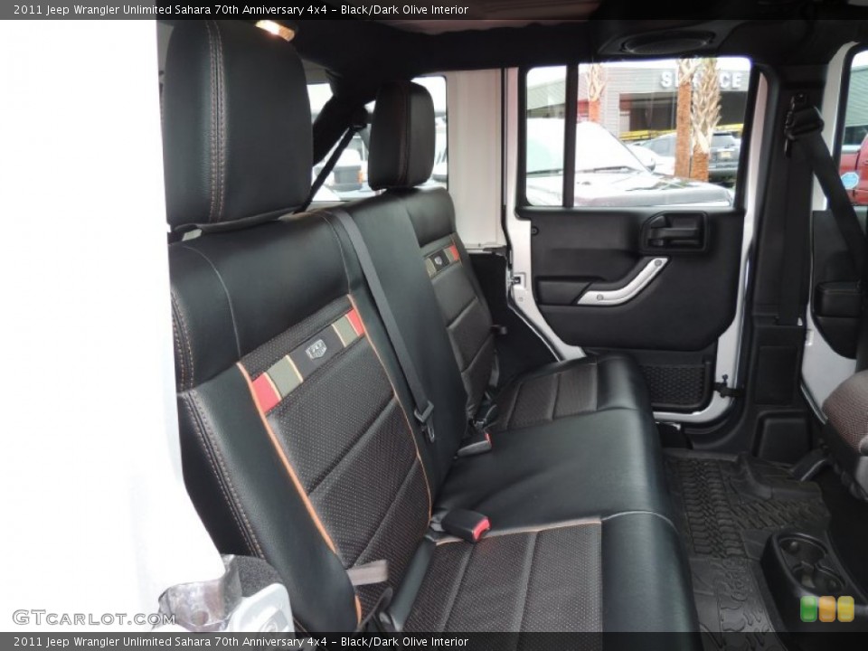 Black/Dark Olive Interior Rear Seat for the 2011 Jeep Wrangler Unlimited Sahara 70th Anniversary 4x4 #84576799